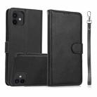 For iPhone 11 Calf Texture 2 in 1 Detachable Magnetic Back Cover Horizontal Flip Leather Case with Holder & Card Slots & Wallet & Photo Frame (Black) - 1
