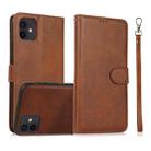 For iPhone 11 Calf Texture 2 in 1 Detachable Magnetic Back Cover Horizontal Flip Leather Case with Holder & Card Slots & Wallet & Photo Frame (Brown) - 1