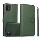 For iPhone 11 Calf Texture 2 in 1 Detachable Magnetic Back Cover Horizontal Flip Leather Case with Holder & Card Slots & Wallet & Photo Frame(Green) - 1