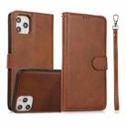 For iPhone 11 Pro Calf Texture 2 in 1 Detachable Magnetic Back Cover Horizontal Flip Leather Case with Holder & Card Slots & Wallet & Photo Frame (Brown) - 1