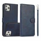 For iPhone 11 Pro Calf Texture 2 in 1 Detachable Magnetic Back Cover Horizontal Flip Leather Case with Holder & Card Slots & Wallet & Photo Frame (Blue) - 1