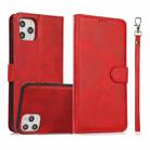 For iPhone 11 Pro Max Calf Texture 2 in 1 Detachable Magnetic Back Cover Horizontal Flip Leather Case with Holder & Card Slots & Wallet & Photo Frame (Red) - 1