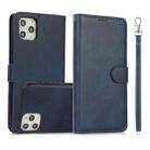 For iPhone 11 Pro Max Calf Texture 2 in 1 Detachable Magnetic Back Cover Horizontal Flip Leather Case with Holder & Card Slots & Wallet & Photo Frame (Blue) - 1
