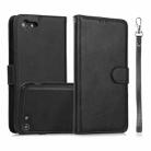 For iPhone SE 2022 / SE 2020 / 8 / 7 Calf Texture 2 in 1 Detachable Magnetic Back Cover Horizontal Flip Leather Case with Holder & Card Slots & Wallet & Photo Frame(Black) - 1
