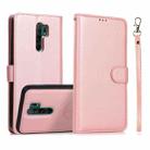 For Xiaomi Redmi 9 Calf Texture 2 in 1 Detachable Magnetic Back Cover Horizontal Flip Leather Case with Holder & Card Slots & Wallet & Photo Frame(Rose Gold) - 1