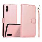 For Xiaomi Redmi 9A Calf Texture 2 in 1 Detachable Magnetic Back Cover Horizontal Flip Leather Case with Holder & Card Slots & Wallet & Photo Frame(Rose Gold) - 1