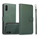 For Xiaomi Redmi 9A Calf Texture 2 in 1 Detachable Magnetic Back Cover Horizontal Flip Leather Case with Holder & Card Slots & Wallet & Photo Frame (Green) - 1