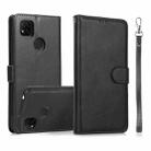 For Xiaomi Redmi 9C Calf Texture 2 in 1 Detachable Magnetic Back Cover Horizontal Flip Leather Case with Holder & Card Slots & Wallet & Photo Frame(Black) - 1