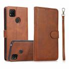 For Xiaomi Redmi 9C Calf Texture 2 in 1 Detachable Magnetic Back Cover Horizontal Flip Leather Case with Holder & Card Slots & Wallet & Photo Frame(Brown) - 1