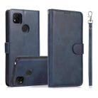 For Xiaomi Redmi 9C Calf Texture 2 in 1 Detachable Magnetic Back Cover Horizontal Flip Leather Case with Holder & Card Slots & Wallet & Photo Frame(Blue) - 1