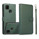 For Xiaomi Redmi 9C Calf Texture 2 in 1 Detachable Magnetic Back Cover Horizontal Flip Leather Case with Holder & Card Slots & Wallet & Photo Frame (Green) - 1