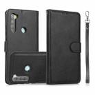 For Xiaomi Redmi Note 8 Calf Texture 2 in 1 Detachable Magnetic Back Cover Horizontal Flip Leather Case with Holder & Card Slots & Wallet & Photo Frame(Black) - 1