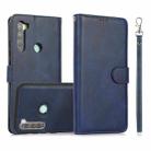 For Xiaomi Redmi Note 8 Calf Texture 2 in 1 Detachable Magnetic Back Cover Horizontal Flip Leather Case with Holder & Card Slots & Wallet & Photo Frame(Blue) - 1