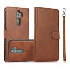 For Xiaomi Redmi Note 8 Pro Calf Texture 2 in 1 Detachable Magnetic Back Cover Horizontal Flip Leather Case with Holder & Card Slots & Wallet & Photo Frame(Brown) - 1