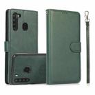 For Samsung Galaxy A21 Calf Texture 2 in 1 Detachable Magnetic Back Cover Horizontal Flip Leather Case with Holder & Card Slots & Wallet & Photo Frame(Green) - 1
