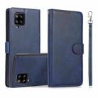 For Samsung Galaxy A42 5G Calf Texture 2 in 1 Detachable Magnetic Back Cover Horizontal Flip Leather Case with Holder & Card Slots & Wallet & Photo Frame(Blue) - 1