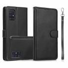 For Samsung Galaxy A51 5G Calf Texture 2 in 1 Detachable Magnetic Back Cover Horizontal Flip Leather Case with Holder & Card Slots & Wallet & Photo Frame(Black) - 1