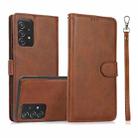 For Samsung Galaxy A52 5G / 4G Calf Texture 2 in 1 Detachable Magnetic Back Cover Horizontal Flip Leather Case with Holder & Card Slots & Wallet & Photo Frame(Brown) - 1