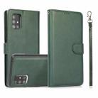 For Samsung Galaxy A71 Calf Texture 2 in 1 Detachable Magnetic Back Cover Horizontal Flip Leather Case with Holder & Card Slots & Wallet & Photo Frame(Green) - 1