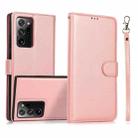 For Samsung Galaxy Note20 Ultra Calf Texture 2 in 1 Detachable Magnetic Back Cover Horizontal Flip Leather Case with Holder & Card Slots & Wallet & Photo Frame(Rose Gold) - 1