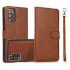 For Samsung Galaxy Note20 Calf Texture 2 in 1 Detachable Magnetic Back Cover Horizontal Flip Leather Case with Holder & Card Slots & Wallet & Photo Frame(Brown) - 1