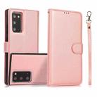 For Samsung Galaxy Note20 Calf Texture 2 in 1 Detachable Magnetic Back Cover Horizontal Flip Leather Case with Holder & Card Slots & Wallet & Photo Frame(Rose Gold) - 1