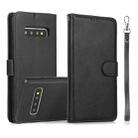For Samsung Galaxy S10+ Calf Texture 2 in 1 Detachable Magnetic Back Cover Horizontal Flip Leather Case with Holder & Card Slots & Wallet & Photo Frame(Black) - 1