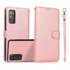 For Samsung Galaxy S20 FE Calf Texture 2 in 1 Detachable Magnetic Back Cover Horizontal Flip Leather Case with Holder & Card Slots & Wallet & Photo Frame(Rose Gold) - 1