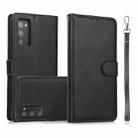 For Samsung Galaxy S20 FE Calf Texture 2 in 1 Detachable Magnetic Back Cover Horizontal Flip Leather Case with Holder & Card Slots & Wallet & Photo Frame(Black) - 1
