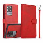 For Samsung Galaxy S20 Ultra Calf Texture 2 in 1 Detachable Magnetic Back Cover Horizontal Flip Leather Case with Holder & Card Slots & Wallet & Photo Frame(Red) - 1