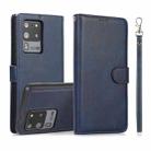 For Samsung Galaxy S20 Ultra Calf Texture 2 in 1 Detachable Magnetic Back Cover Horizontal Flip Leather Case with Holder & Card Slots & Wallet & Photo Frame(Blue) - 1