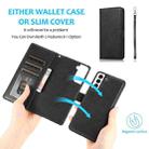 For Samsung Galaxy S21+ 5G Calf Texture 2 in 1 Detachable Magnetic Back Cover Horizontal Flip Leather Case with Holder & Card Slots & Wallet & Photo Frame(Black) - 6