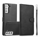 For Samsung Galaxy S21 5G Calf Texture 2 in 1 Detachable Magnetic Back Cover Horizontal Flip Leather Case with Holder & Card Slots & Wallet & Photo Frame(Black) - 1