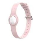 Mutural 2 in 1 Pet Collar Silicone Protective Case for AirTag(Pink) - 1