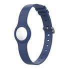 Mutural 2 in 1 Pet Collar Silicone Protective Case for AirTag(Navy Blue) - 1