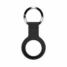 Mutural Liquid Silicone Protective Case with Key Ring for AirTag(Black) - 1