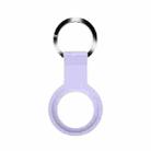 Mutural Liquid Silicone Protective Case with Key Ring for AirTag(Lavender) - 1