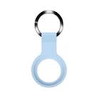 Mutural Liquid Silicone Protective Case with Key Ring for AirTag(Light Blue) - 1