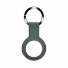 Mutural Liquid Silicone Protective Case with Key Ring for AirTag(Dark Green) - 1