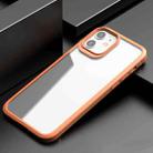 For iPhone 12 mini iPAKY MG Series Carbon Fiber Texture Shockproof TPU+ Transparent PC Case (Orange) - 1