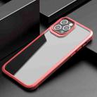 For iPhone 12 Pro Max iPAKY MG Series Carbon Fiber Texture Shockproof TPU+ Transparent PC Case(Red) - 1