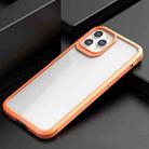 For iPhone 12 Pro Max iPAKY MG Series Carbon Fiber Texture Shockproof TPU+ Transparent PC Case(Orange) - 1