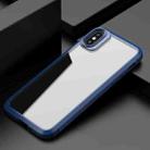 For iPhone X / XS iPAKY MG Series Carbon Fiber Texture Shockproof TPU+ Transparent PC Case(Blue) - 1