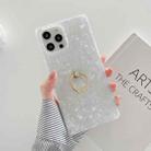 Shell Pattern Straight-Edge Soft TPU Protective Case with Ring Holder For iPhone 11 Pro(White) - 1