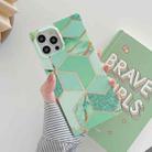 Electroplating Soft TPU Straight-Edge Protective Case For iPhone 11 Pro Max(Green Lattice) - 1