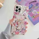 Plating Splicing Pattern Soft TPU Straight-Edge Protective Case with Ring Holder For iPhone 11 Pro(Retro Flowers) - 1