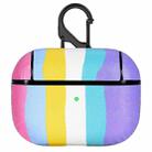 Rainbow Skin Sticking Earphone Protective Case with Hook For AirPods Pro(Green White Yellow Blue Pink) - 1