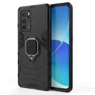 For OPPO Reno6 Pro 5G Shockproof PC + TPU Protective Case with Magnetic Ring Holder(Black) - 1