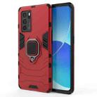 For OPPO Reno6 Pro 5G Shockproof PC + TPU Protective Case with Magnetic Ring Holder(Red) - 1