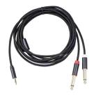 3683 3.5mm Male to Dual 6.35mm Male Audio Cable, Cable Length:2m(Black) - 2